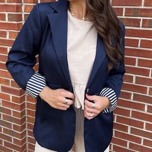 New Navy One Button Blazer, size Large